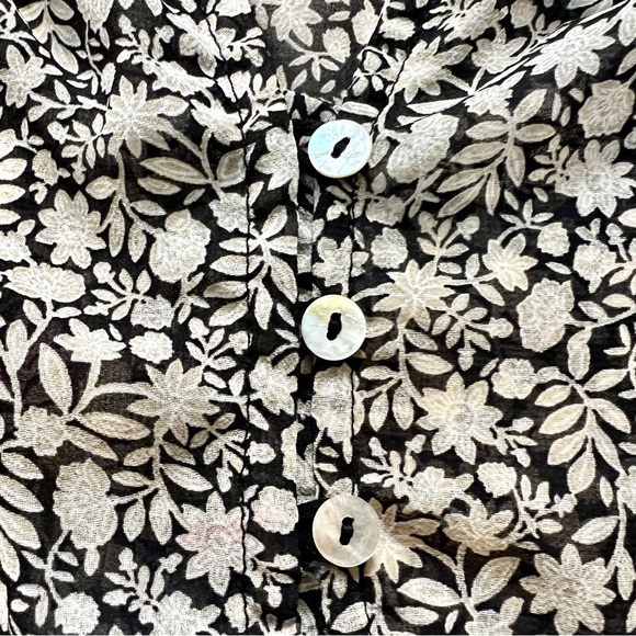 NWOT Robertson + Rodeo Black/Beige Floral Blouse - Picture 9 of 13